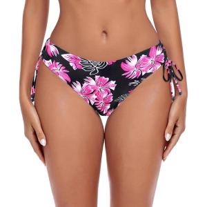 Ocean Blues Women’s Full Coverage Swim Bottom Tie Sides Bikini Bottom(Rose Redbud)
