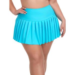 Ocean Blues Women’s Full Coverage Swim Skirt High-Waisted Swimsuit Bottom with Built-in Briefs(Sky Blue)
