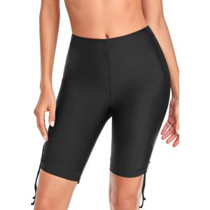 Ocean Blues Women’s High Waisted Board Shorts Tummy Control Swim Shorts UPF 50+ Beach Shorts(Black)