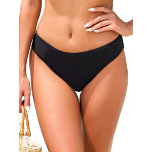 Ocean Blues Women’s Low Waisted Bikini Bottom Full Coverage Swim Bottom(Black)
