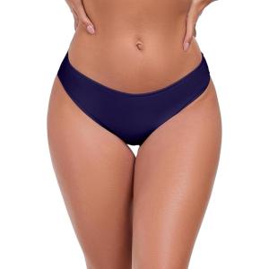 Ocean Blues Women’s Low Waisted Bikini Bottom Full Coverage Swim Bottom(Navy Blue)