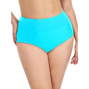 Ocean Blues Women’s Plus Size High Waisted Bikini Bottom Full Coverage Swim Bottom(Sky Blue)