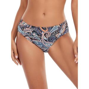 Ocean Blues Women’s Ruched Sides Bikini Bottom Medium Coverage Bikini Bottom(Paisley)