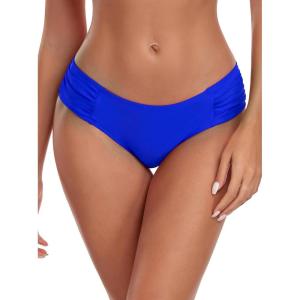 Ocean Blues Women’s Ruched Sides Bikini Bottom Medium Coverage Bikini Bottom(Royal Blue)