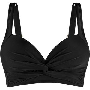 Ocean Blues Women’s Supportive Bikini Top Molded Swimsuit Top Without Wire(Black)