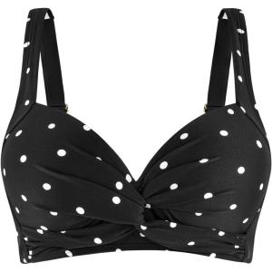 Ocean Blues Women’s Supportive Bikini Top Molded Swimsuit Top Without Wire(Black Polka Dot)