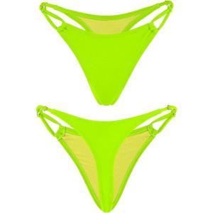 Ocean Blues Women’s Thong Bikini Bottom(Neon Green)