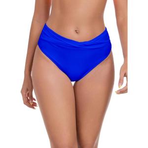Ocean Blues Women’s Twist Bikini Bottom Ruched Bathing Suit Bottom Mid Rise Swim Bottom(Royal Blue)