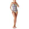 Ocean Blues Women’s Bandeau One Pieces Swimsuit Molded Cups Shirring Tummy Control Bathing Suit(Multicolored)