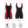 Ocean Blues Women’s Boyshort Swimsuit with Built-in Bra Active One Piece Bathing Suit Modest Athletic Swimwear(Red)