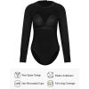 Ocean Blues Women’s Lond Sleeves One Piece Bathing Suit Sun Protection Swimwear UV UPF 50+ Rash Guard Zipper Swimsuit(Black)