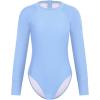 Ocean Blues Women’s Lond Sleeves One Piece Bathing Suit Sun Protection Swimwear UV UPF 50+ Rash Guard Zipper Swimsuit(Sea Blue)