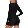 Ocean Blues Women’s Long Sleeve One Piece Bathing Suit Athletic Boyleg One Piece Swimsuit UPF 50+ Sun Protection Rash Guard(Black)
