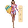 Ocean Blues Women’s Long Sleeve One Piece Bathing Suit Athletic Boyleg One Piece Swimsuit UPF 50+ Sun Protection Rash Guard(Colorful Blocks)