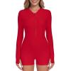 Ocean Blues Women’s Long Sleeve One Piece Bathing Suit Athletic Boyleg One Piece Swimsuit UPF 50+ Sun Protection Rash Guard(Red)
