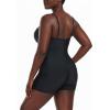 Ocean Blues Women’s Plus Size Boyleg One Piece Bathing Suit Tummy Control Retro One Piece Swimsuit(Black)