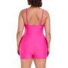 Ocean Blues Women’s Plus Size Boyleg One Piece Bathing Suit Tummy Control Retro One Piece Swimsuit(Hot Pink)