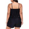 Ocean Blues Women’s Plus Size One Piece Bathing Suit Romper Style Loose Fit Swimsuit(Black)