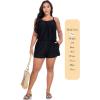 Ocean Blues Women’s Plus Size One Piece Bathing Suit Romper Style Loose Fit Swimsuit(Black)