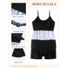 Ocean Blues Women’s Plus Size One Piece Bathing Suit Romper Style Loose Fit Swimsuit(Multi Floral+black)