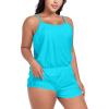 Ocean Blues Women’s Plus Size One Piece Bathing Suit Romper Style Loose Fit Swimsuit(Sky Blue)
