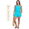 Ocean Blues Women’s Plus Size One Piece Bathing Suit Romper Style Loose Fit Swimsuit(Sky Blue)