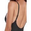 Ocean Blues Women’s Sexy Thong One Piece Swimsuit High Cut Adjustable One Piece Bathing Suits(A-black)