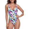 Ocean Blues Women’s Sexy Thong One Piece Swimsuit High Cut Adjustable One Piece Bathing Suits(Multicolor)