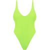 Ocean Blues Women’s Sexy Thong One Piece Swimsuit High Cut Adjustable One Piece Bathing Suits(Neon Green)
