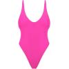 Ocean Blues Women’s Sexy Thong One Piece Swimsuit High Cut Adjustable One Piece Bathing Suits(Rose Red)