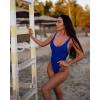 Ocean Blues Women’s Sexy Thong One Piece Swimsuit High Cut Adjustable One Piece Bathing Suits(Royal Blue)