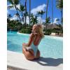 Ocean Blues Women’s Sexy Thong One Piece Swimsuit High Cut Adjustable One Piece Bathing Suits(Sky Blue)