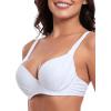 Ocean Blues Women’s Underwire Bikini Tops Retro Push Up Bathing Suit Top(White)