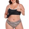 Ocean Blues Women’s Plus Size Color-Blocked U Neck Tankini Top Tummy Control Bathing Suit(Black)