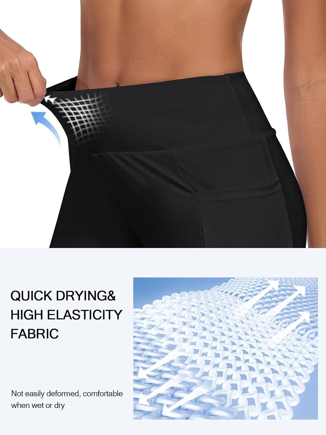 image:imageOcean Blues Womens 7 Board Shorts with Liner Quick Dry High Waisted Swim ShortsBlack