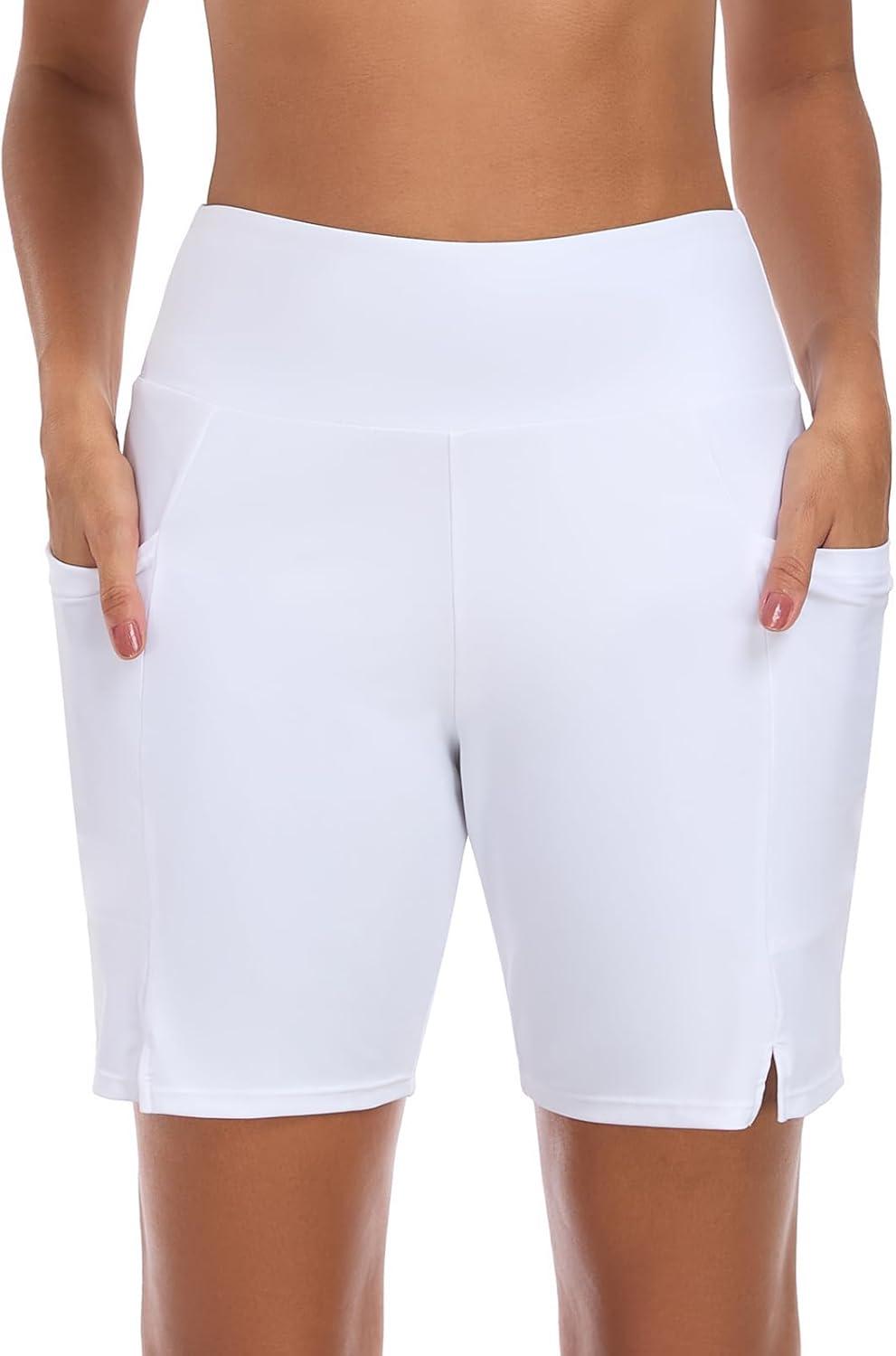 image:imageOcean Blues Womens 7 Board Shorts with Liner Quick Dry High Waisted Swim ShortsWhite