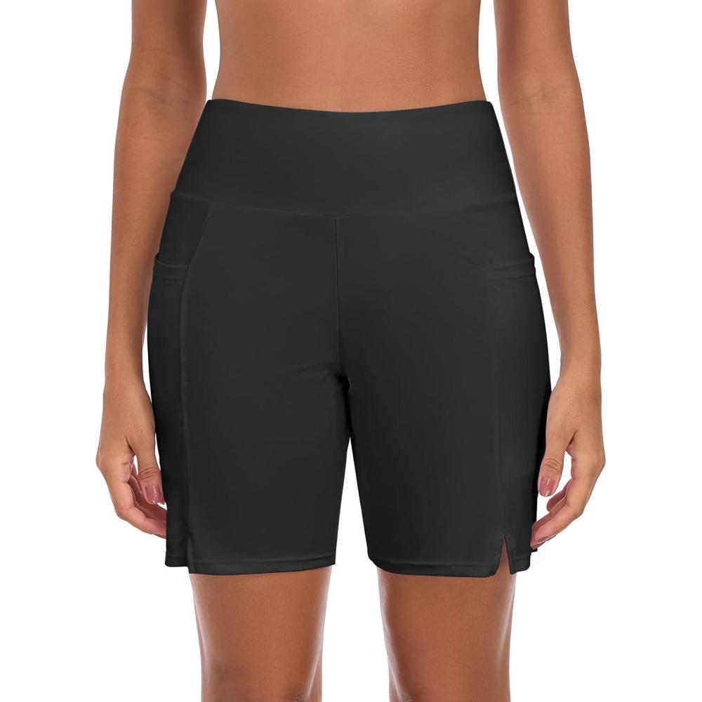 image:imageOcean Blues Womens 7 Board Shorts with Liner Quick Dry High Waisted Swim ShortsBlack