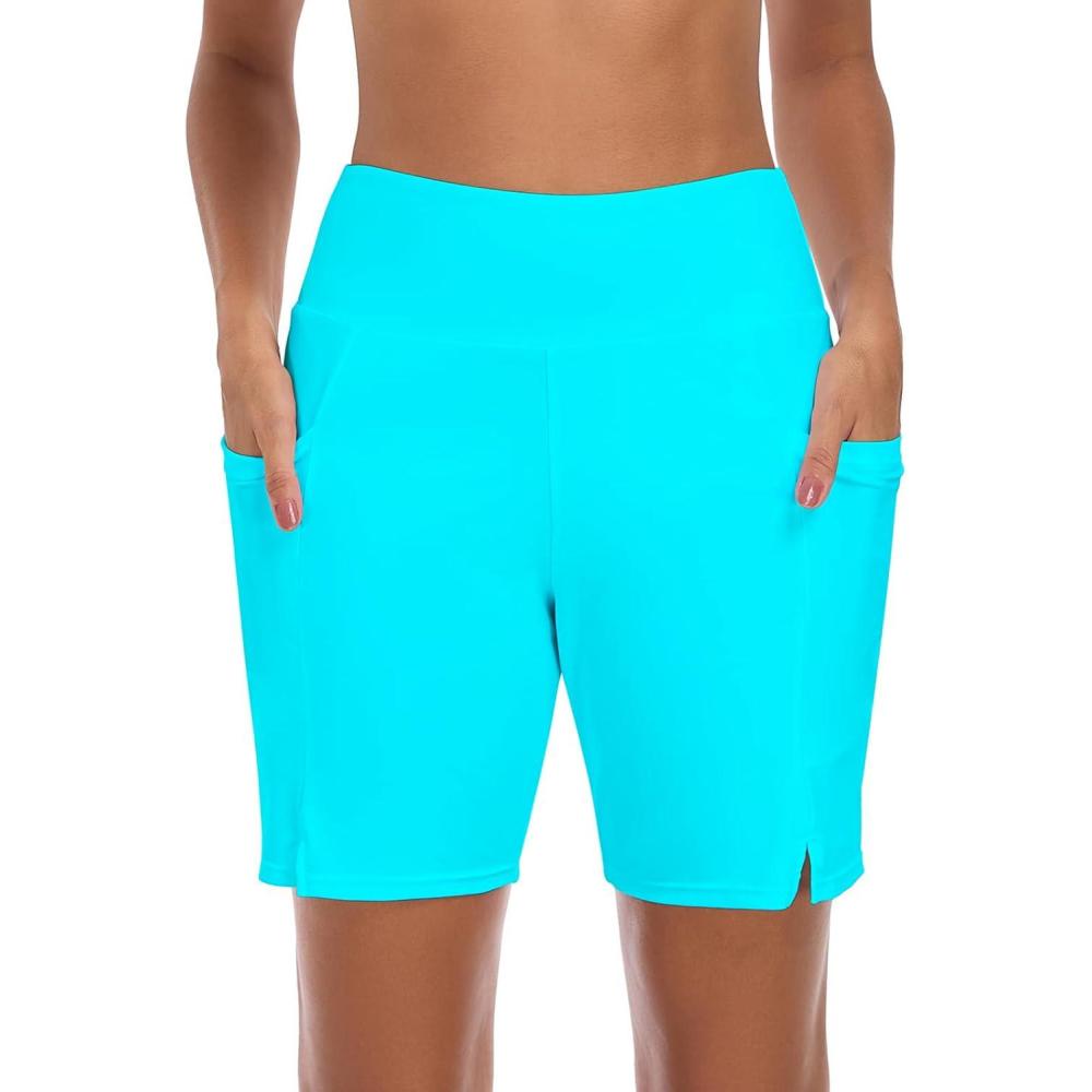 image:imageOcean Blues Womens 7 Board Shorts with Liner Quick Dry High Waisted Swim ShortsSky Blue
