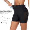 Ocean Blues Women’s 5″ High Waisted Swim Shorts Mesh Sides Board Shorts(Black)