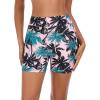 Ocean Blues Women’s 5″ High Waisted Swim Shorts Mesh Sides Board Shorts(Coconut Tree)