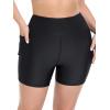 Ocean Blues Women’s 5″ Plus Size High Waisted Swim Shorts with Pockets Board Shorts(Black)