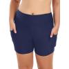 Ocean Blues Women’s 5″ Plus Size High Waisted Swim Shorts with Pockets Board Shorts(Navy Blue)