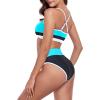 Ocean Blues Women’s High Waisted Bikini Set Color Block Two Piece Bathing Suits(Blue)