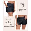 Ocean Blues Women’s High Waisted Swim Skirt Tummy Control Skirted Swimsuit Bottom with Mesh Liner(Black)