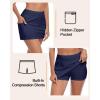 Ocean Blues Women’s High Waisted Swim Skirt Tummy Control Skirted Swimsuit Bottom with Mesh Liner(Navy Blue)