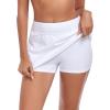 Ocean Blues Women’s High Waisted Swim Skirt Tummy Control Skirted Swimsuit Bottom with Mesh Liner(White)