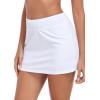 Ocean Blues Women’s High Waisted Swim Skirt Tummy Control Skirted Swimsuit Bottom with Mesh Liner(White)