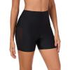Ocean Blues Women’s 5″ High Waisted Swim Shorts Mesh Sides Board Shorts(Black)