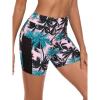 Ocean Blues Women’s 5″ High Waisted Swim Shorts Mesh Sides Board Shorts(Coconut Tree)