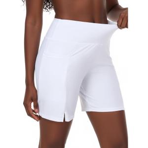 Ocean Blues Women’s 7″ Board Shorts with Liner Quick Dry High Waisted Swim Shorts(White)